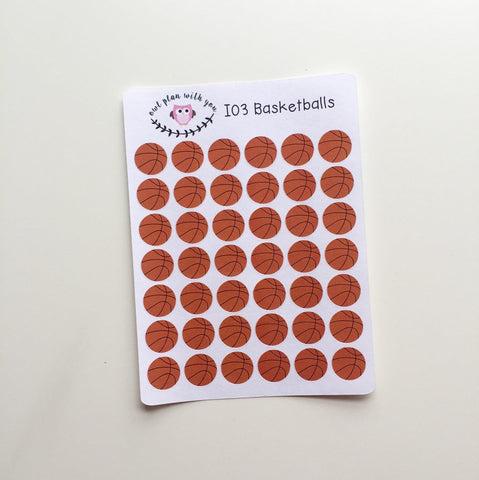 I03 || 42 Basketball Icon Stickers