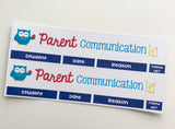 T51 || Owl Parent Communication Log Header Stickers