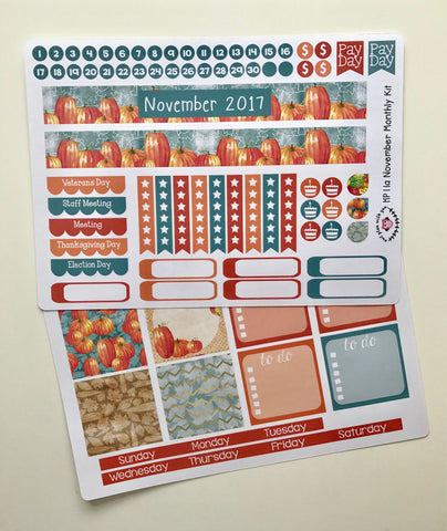 HP11 || November Pumpkin Happy Planner Teacher Kit