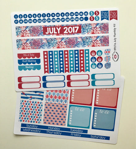 HP07 || July Firework Happy Planner Teacher Kit