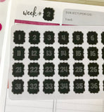 T39 || 40 Ribbon Week Number Stickers