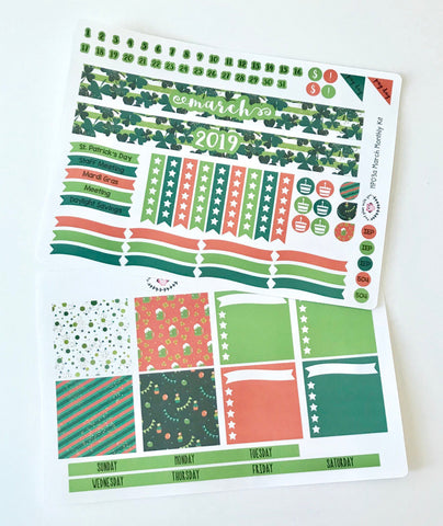 HP03 || March Shamrock Happy Planner Teacher Kit