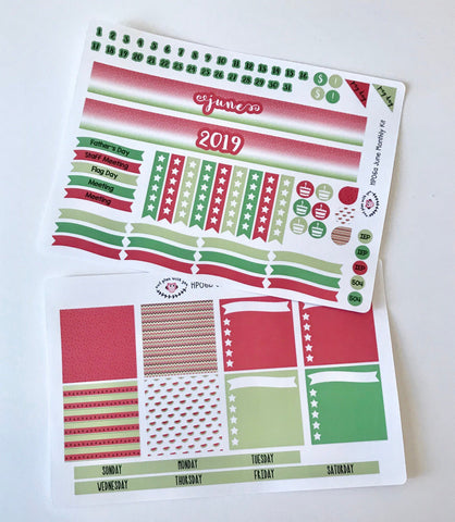 HP06 || June Watermelon Happy Planner Teacher Kit