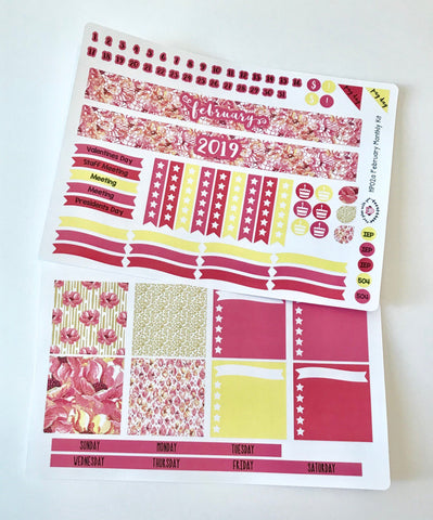HP02 || February Floral Happy Planner Teacher Kit