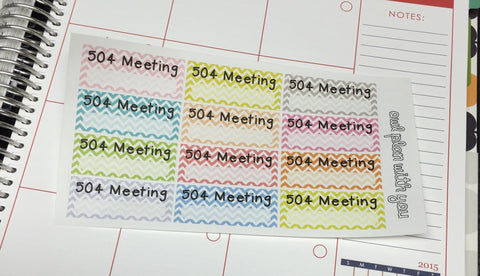 T04 || 12 Chevron 504 Meeting Stickers