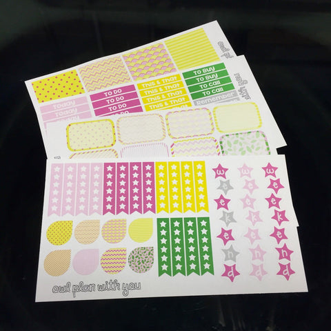 H08 || Pink Lemonade Weekly Planner Kit || For Horizontal Erin Condren Life Planners