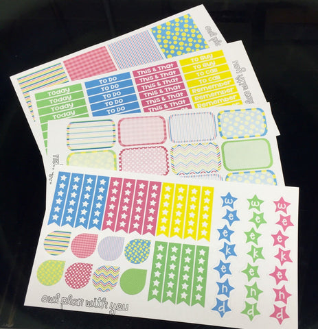 H02 || Bright Pastel Weekly Planner Kit || For Horizontal Erin Condren Life Planners