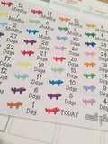 S16 || 12 Month Airplane Trip Countdown Stickers