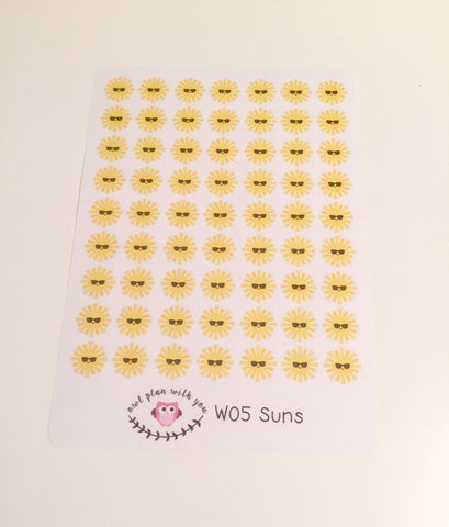 W05 || 63 Sun Weather Tracking Stickers