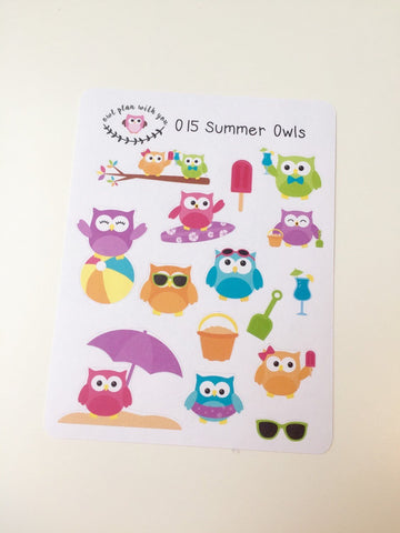 O15 || 15 Summer Owls Stickers