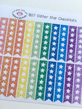 B07 || 32 Glitter Rainbow Star Checklist Stickers