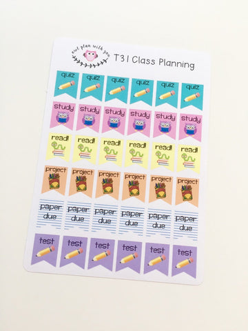 T31 || 36 Class Planning Stickers