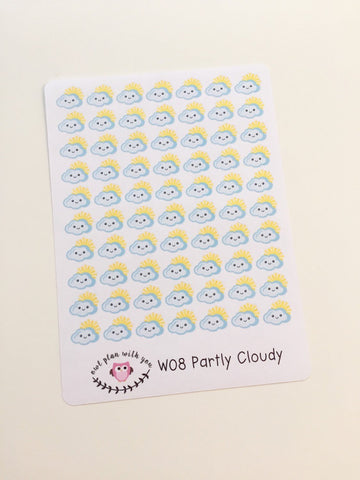 W08 || 70 Partly Cloudy Weather Tracking Stickers