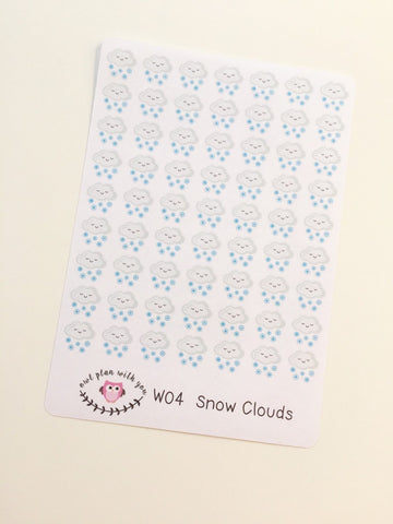 W04 || 63 Snow Weather Tracking Stickers