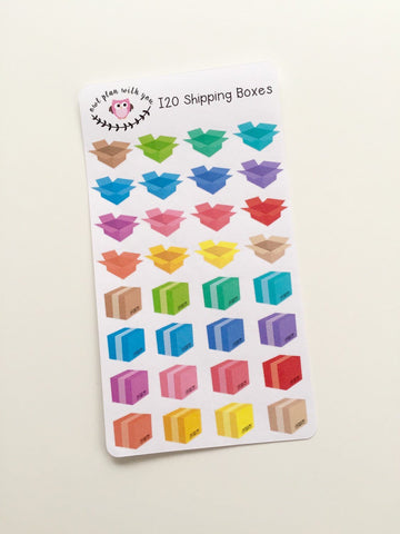 I20 || 32 Colorful Shipping Box Stickers