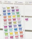 I21 || 40 Colorful Shopping Cart Stickers