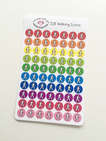 I28 || 70 Walking Icon Stickers