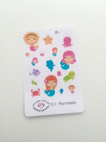 S11 || 18 Mermaid Stickers