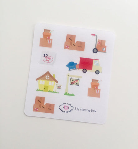 S12 || 9 Moving Day Stickers