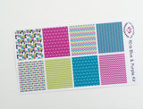 H01 || Blue and Purple Horizontal Weekly Planner Kit