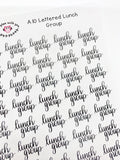 A10 || Hand-Lettered Lunch Group Stickers
