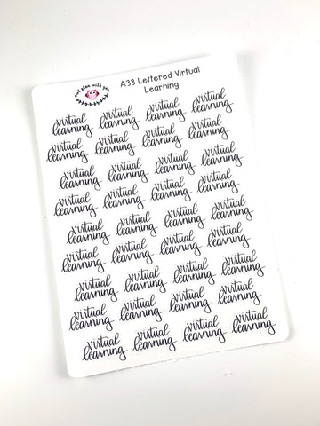 A33 || Hand-Lettered Virtual Learning Stickers