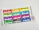 T06 || 12 Watercolor IEP Meeting Stickers
