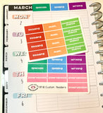 HP18 || 28 Custom Happy Planner Header Stickers