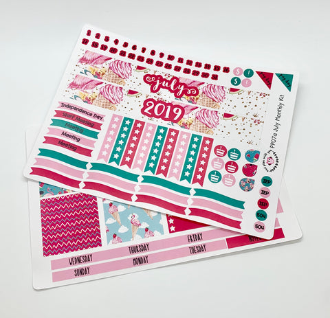 PP07 || July Ice Cream Plum Paper Planner Kit