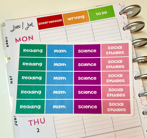 CP18 || Custom Teacher Planner Header Stickers