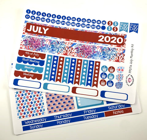 PP07 || July Firework Plum Paper Planner Kit
