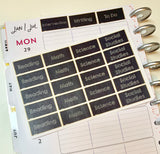 CP16 || 28 Custom Chalkboard Happy Planner Header Stickers